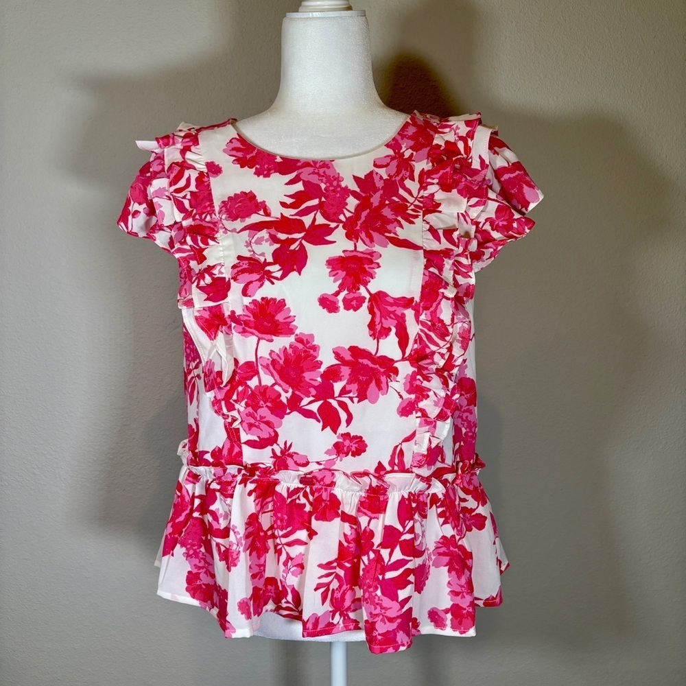 NWT Sugar Lips Antoinette Floral Kindred Peplum Top Size Medium